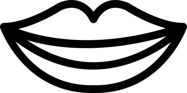 Icône Lèvres Baiser Femelle Dans Style Contour — Image vectorielle