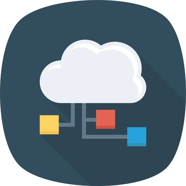 Icône Stockage Connexion Cloud Dans Style Plat — Image vectorielle