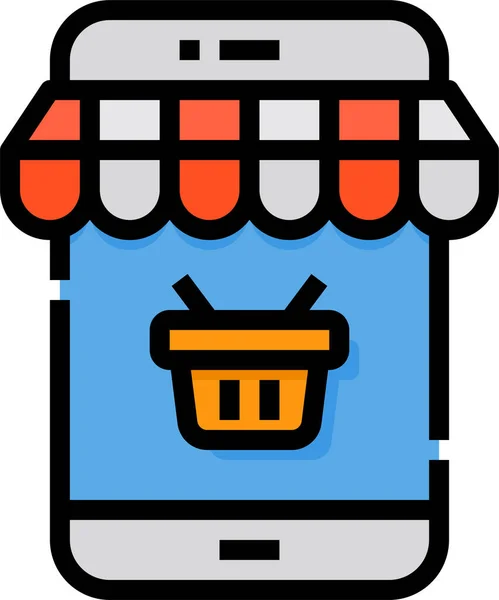 Online Shop Mobile Icon — Stock Vector