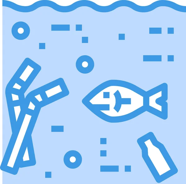 Miljö Fisk Förorening Ikon — Stock vektor