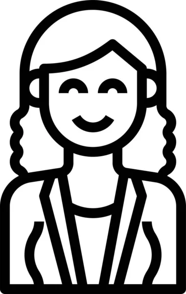 Avatar Mujer Lindo Icono — Vector de stock