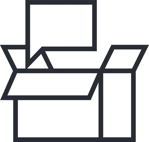 Chat Box Kommentarsymbol Umrissstil — Stockvektor