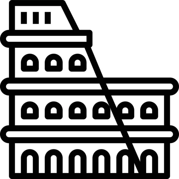 Значок Пам Ятки Колізей Римський — стоковий вектор