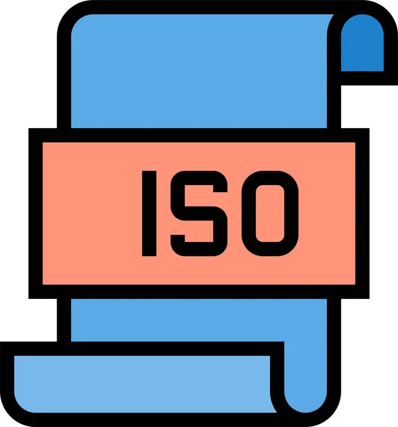 Ikona Dokumentu Iso Souboru Vyplněném Stylu — Stockový vektor