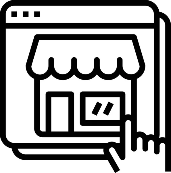 Ikona Online Obchodu Stylu Osnovy — Stockový vektor