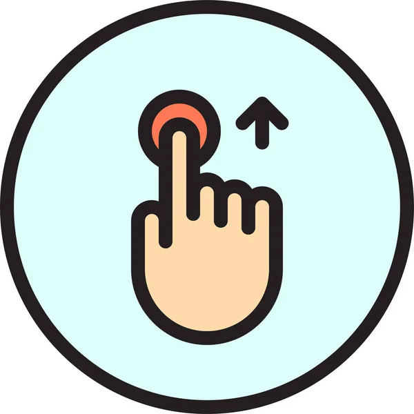 Handysymbol Mit Fingergeste Stil Ausgefüllter Konturen — Stockvektor