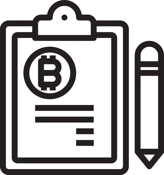 Bitcoin Conyracte Icône Crypto Monnaie Dans Style Contour — Image vectorielle