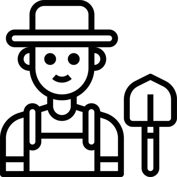 Gardener Farmer Occupation Icon — Stock Vector