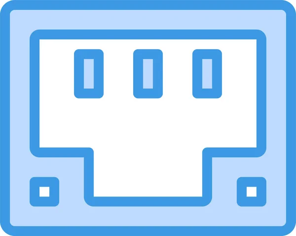 Ikona Interfejsu Złącza Komputera Stylu Wypełnionego Zarysu — Wektor stockowy