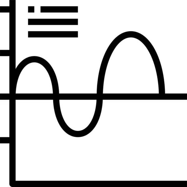 Diagrammkurven Diagramm Symbol Umrissstil — Stockvektor