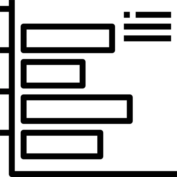 Ikona Sloupcového Grafu Stylu Osnovy — Stockový vektor