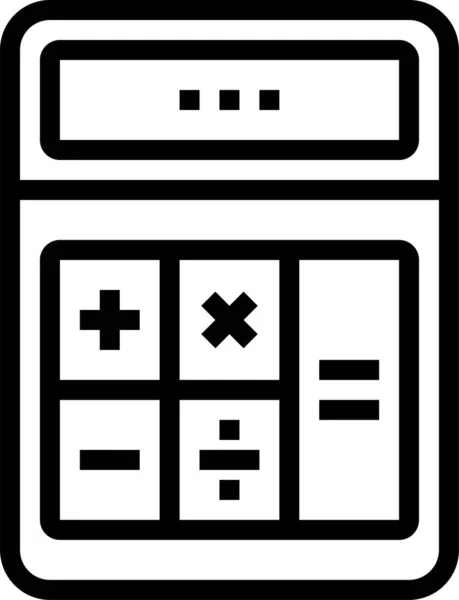 Calculator Apparaat Gadget Pictogram Omtrek Stijl — Stockvector