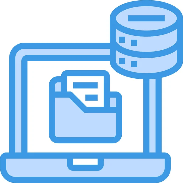 Laptop Dateien Server Symbol — Stockvektor