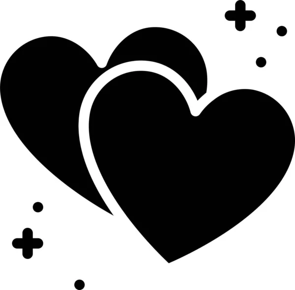 Ζευγάρι Σχέδιο Καρδιά Εικονίδιο Στερεό Στυλ — Διανυσματικό Αρχείο