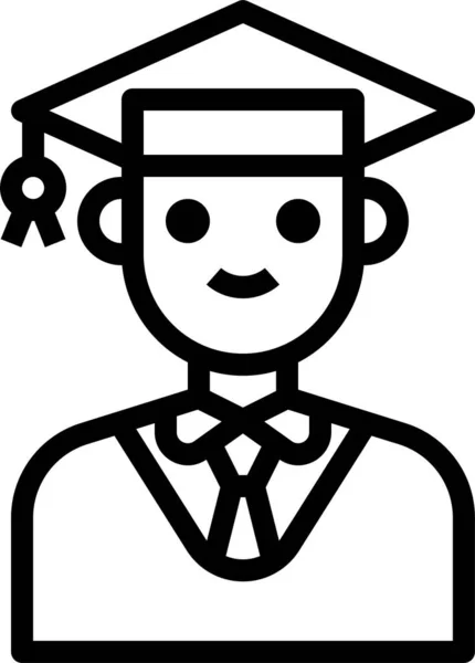 Ícone Graduação Educação Avatar —  Vetores de Stock