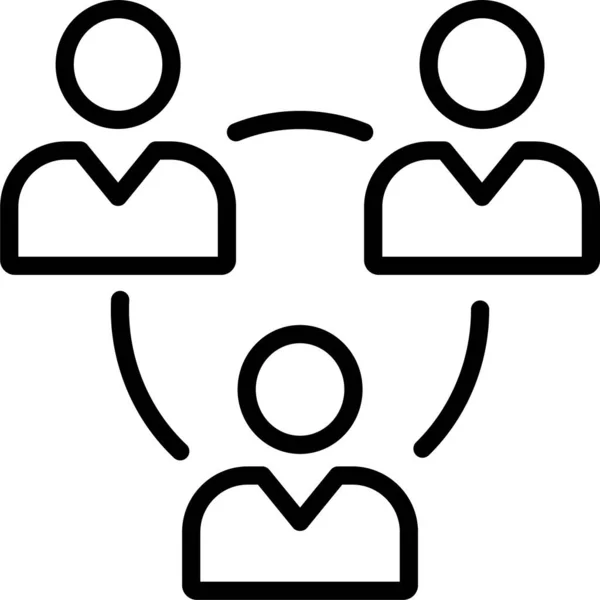 Group Network Team Icon Outline Style — Stockvektor