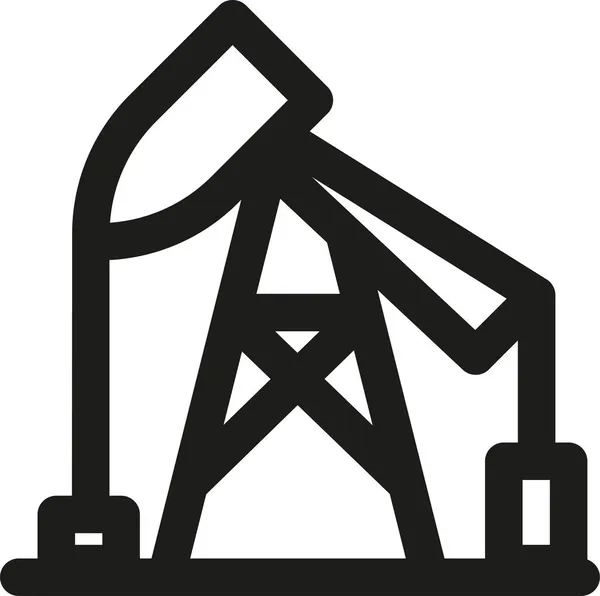 Pumpjack Εικονίδιο Της Βιομηχανίας Αερίου Στυλ Περίγραμμα — Διανυσματικό Αρχείο