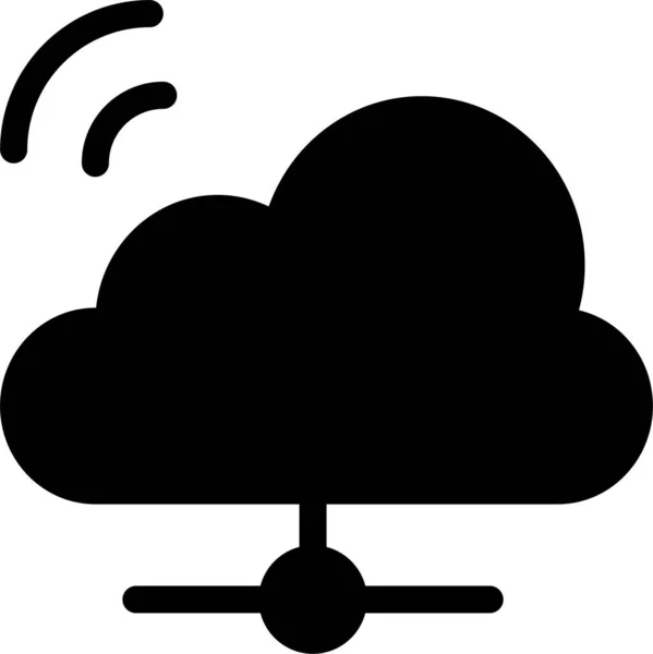Ikona Sieci Cloud Computing Stylu Solid — Wektor stockowy