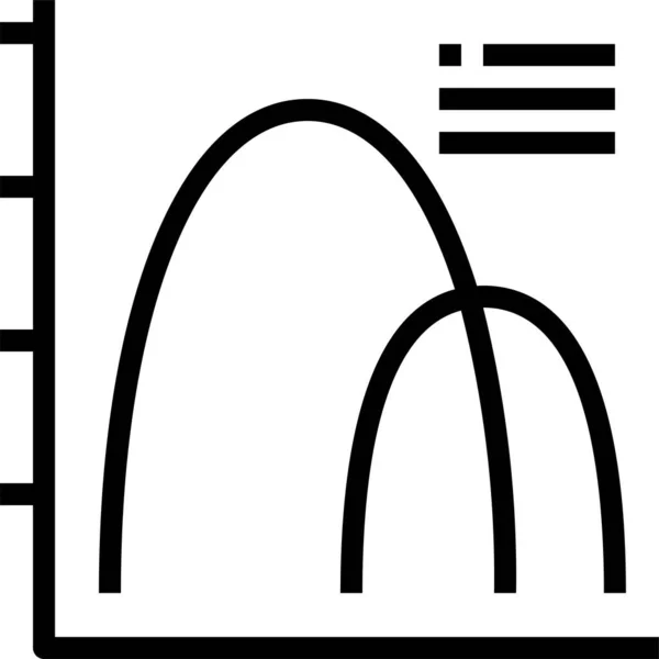 Значок Кривой Графика Стиле Абриса — стоковый вектор