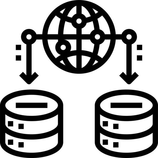 Globales Netzwerk Server Symbol — Stockvektor