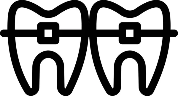 Mettre Garde Icône Remplissage Dentaire Dans Style Contour — Image vectorielle
