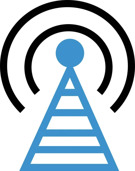 Ikona Stacji Sygnału Anteny Płaskim Stylu — Wektor stockowy