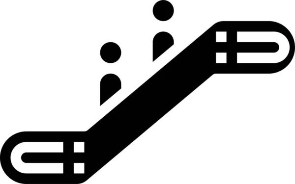 Rolltreppen Symbol Soliden Stil — Stockvektor