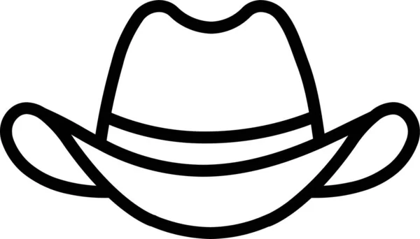 Gorra Sombrero Cabeza Icono Estilo Contorno — Archivo Imágenes Vectoriales