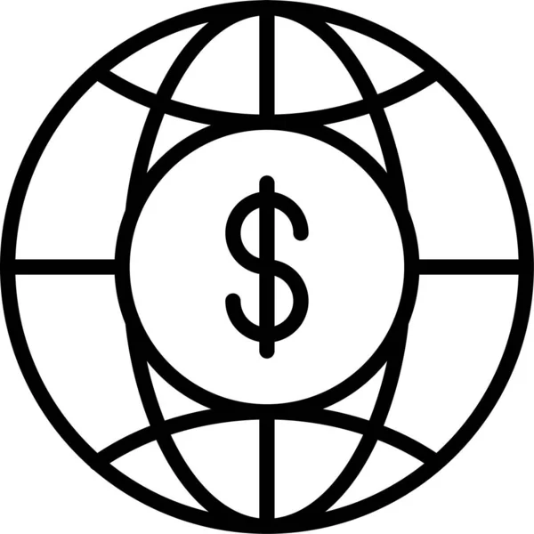 Globe Internet Svět Ikona Stylu Osnovy — Stockový vektor