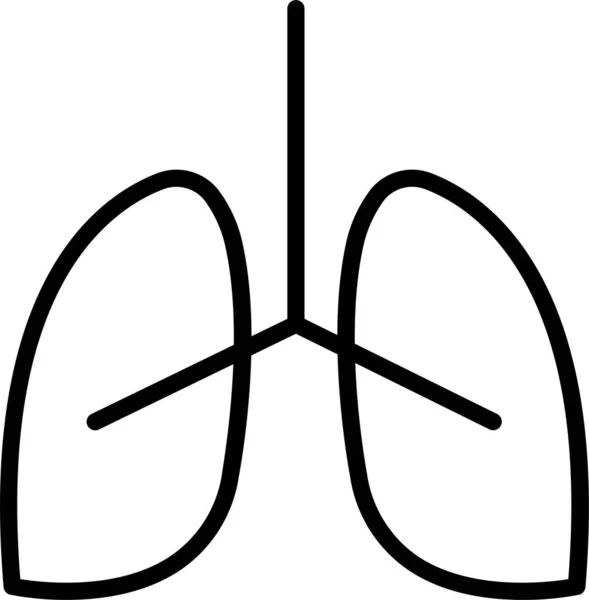 Respiración Icono Órgano Médico Estilo Esquema — Vector de stock