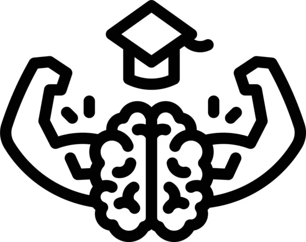 Икона Образования Гантелей Мозга Категории Образование Школа Обучение — стоковый вектор