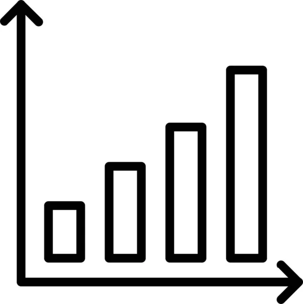Ícone Crescimento Gráfico Barras Estilo Esboço — Vetor de Stock