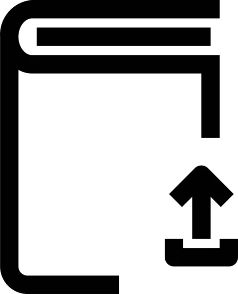 Boek Omhoog Leren Pictogram Grote Lijnen Stijl — Stockvector