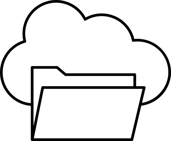 Wgrywanie Ikony Folderu Chmurze — Wektor stockowy