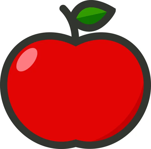 Apple Jídlo Ovoce Ikona Plněné Obrys Stylu — Stockový vektor