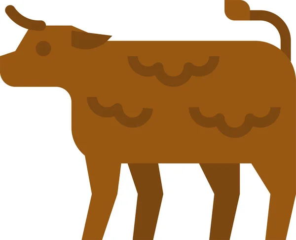 Animal Beef Cow Icon Flat Style — Stock Vector