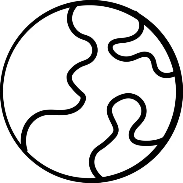 Иконка Планеты Стиле Абрис — стоковый вектор