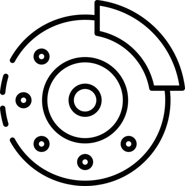 Значок Дискового Тормоза Стиле Контура — стоковый вектор