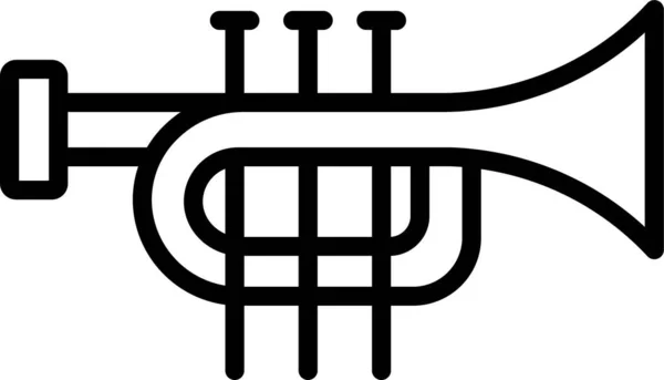 Trompeta Música Viento Icono Estilo Del Esquema — Vector de stock