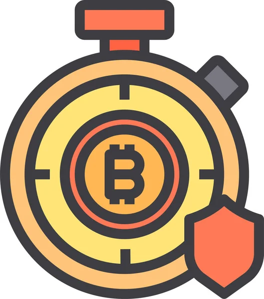 Ícone Dinheiro Criptomoeda Bitcoin Estilo Esboço Preenchido — Vetor de Stock