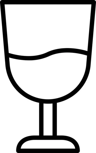 Copa Vino Icono Bebida Estilo Del Esquema — Archivo Imágenes Vectoriales