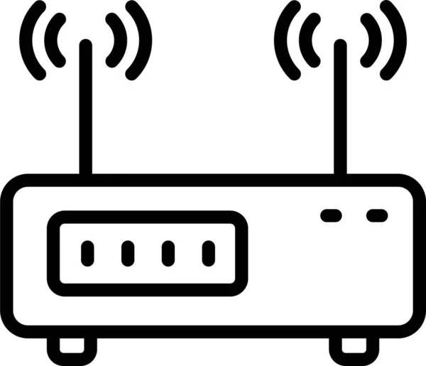 Wifi Router Signal Symbol Umrissstil — Stockvektor