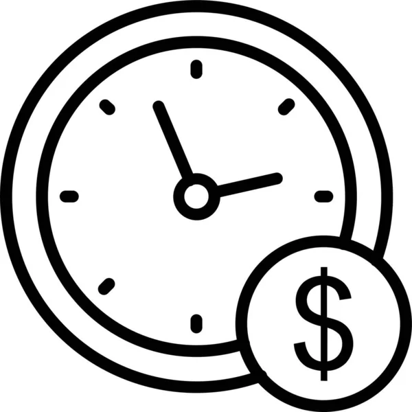 Relógio Relógio Tempo Ícone Estilo Esboço — Vetor de Stock