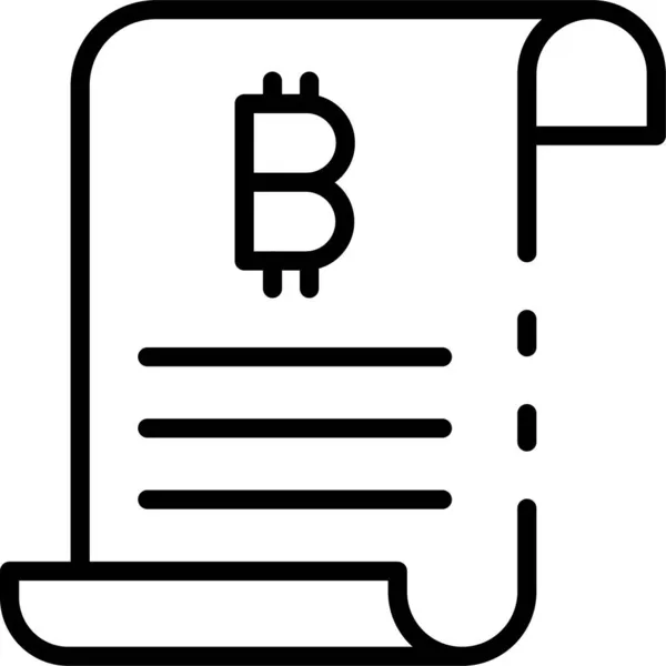 Rechnung Bitcoin Rechnung Symbol — Stockvektor