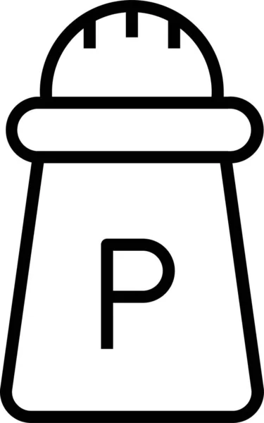 Peper Shaker Kruidig Pictogram Omtrek Stijl — Stockvector