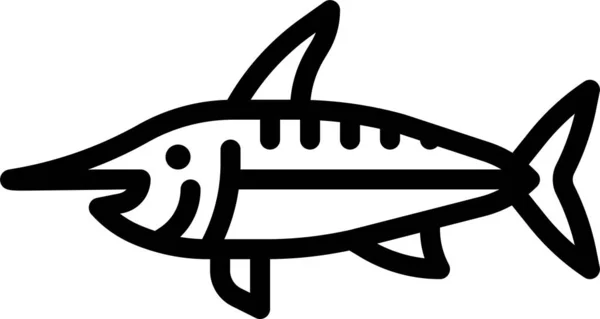 Pesce Spada Icona Della Fauna Selvatica — Vettoriale Stock