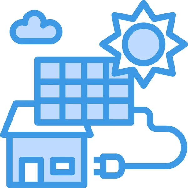 Eco Ecología Icono Energía Estilo Contorno Lleno — Archivo Imágenes Vectoriales