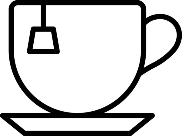 Çay Fincanı Kupa Simgesi Ana Hatlarıyla — Stok Vektör