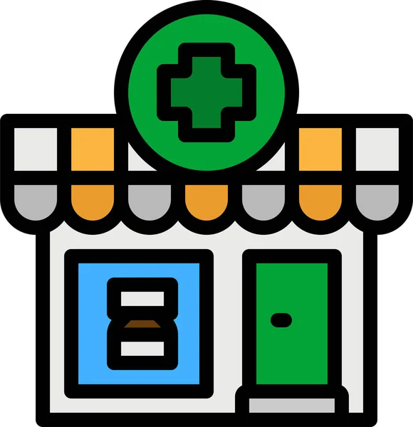 Pharmacie Dispensaire Icône Hôpital — Image vectorielle