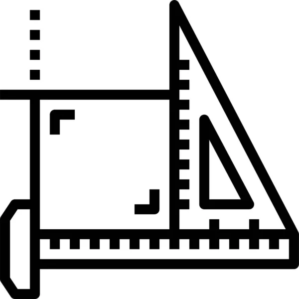 Icono Oficina Material Diseño Estilo Esquema — Vector de stock